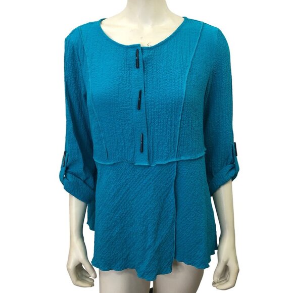 ALI MILES ROLLED SLEEVE TOP PETITE‎ MD - Picture 1 of 6